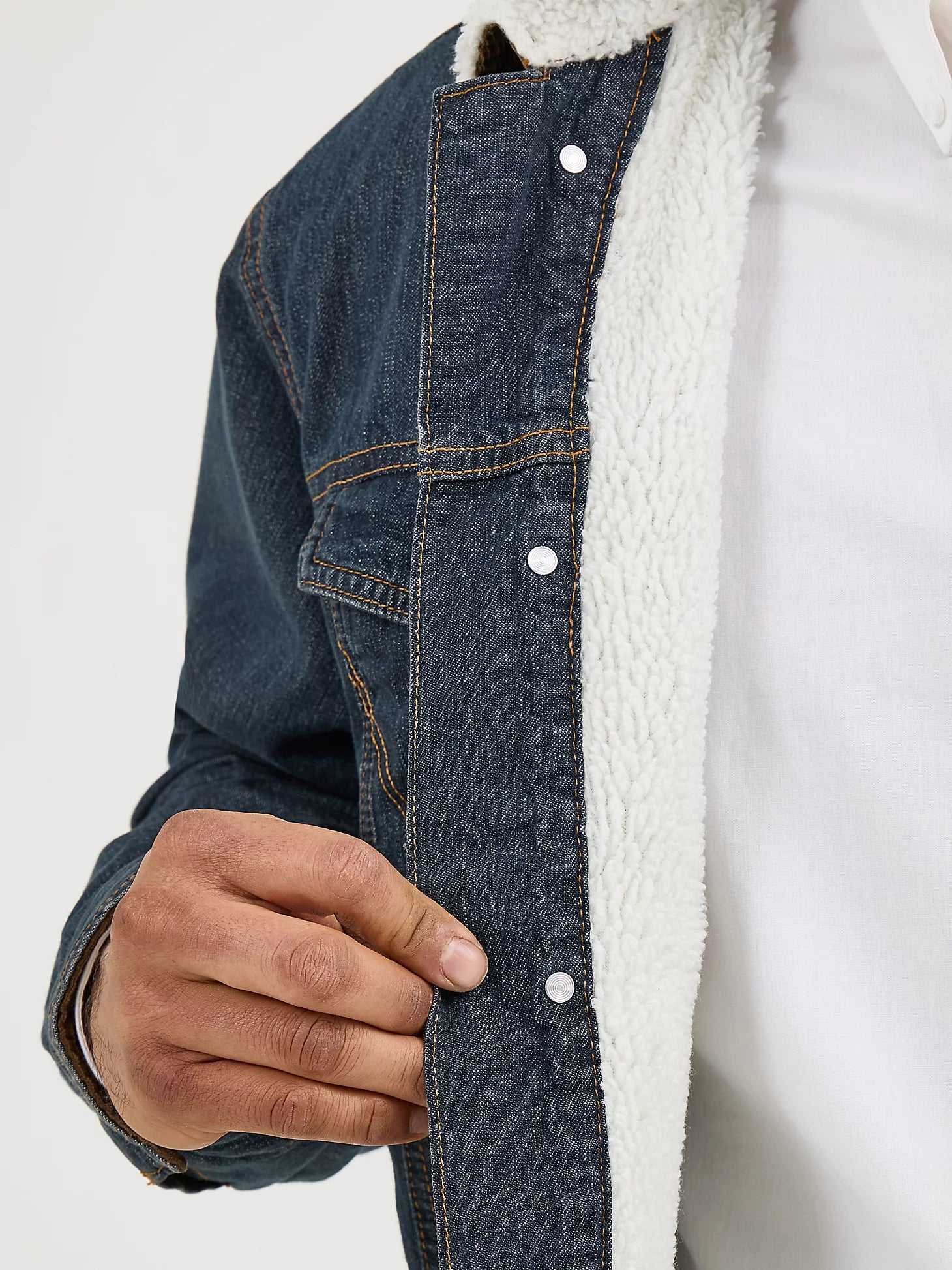 Men's Wrangler Sherpa Lined Denim Jacket #74256RTX (Big and Tall