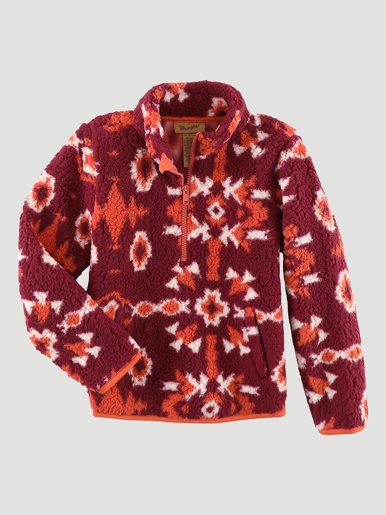 Girl's Wrangler Quarter-Zip Sherpa Pullover #112338546