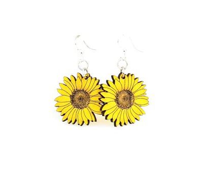 Green Tree Sunflower Earrings #1475