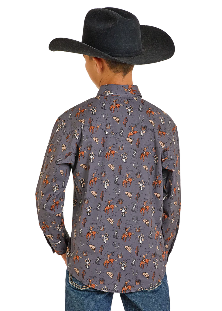Boy's Rock & Roll Cowboy Snap Front Shirt #BBN2S07163