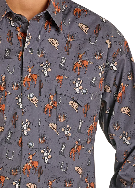 Boy's Rock & Roll Cowboy Snap Front Shirt #BBN2S07163