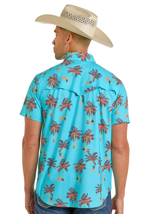 Men's Rock & Roll Cowboy TekWestern Snap Front Shirt #BMN3S06425