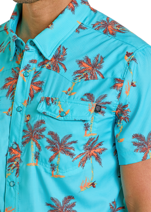 Men's Rock & Roll Cowboy TekWestern Snap Front Shirt #BMN3S06425