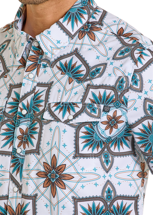 Men's Rock & Roll Cowboy TekWestern Snap Front Shirt #BMN3S06430