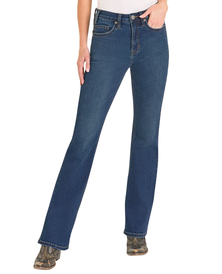 Women's Rock & Roll Cowgirl High Rise Signature Embroidered Bootcut Jean #BW4HD06799