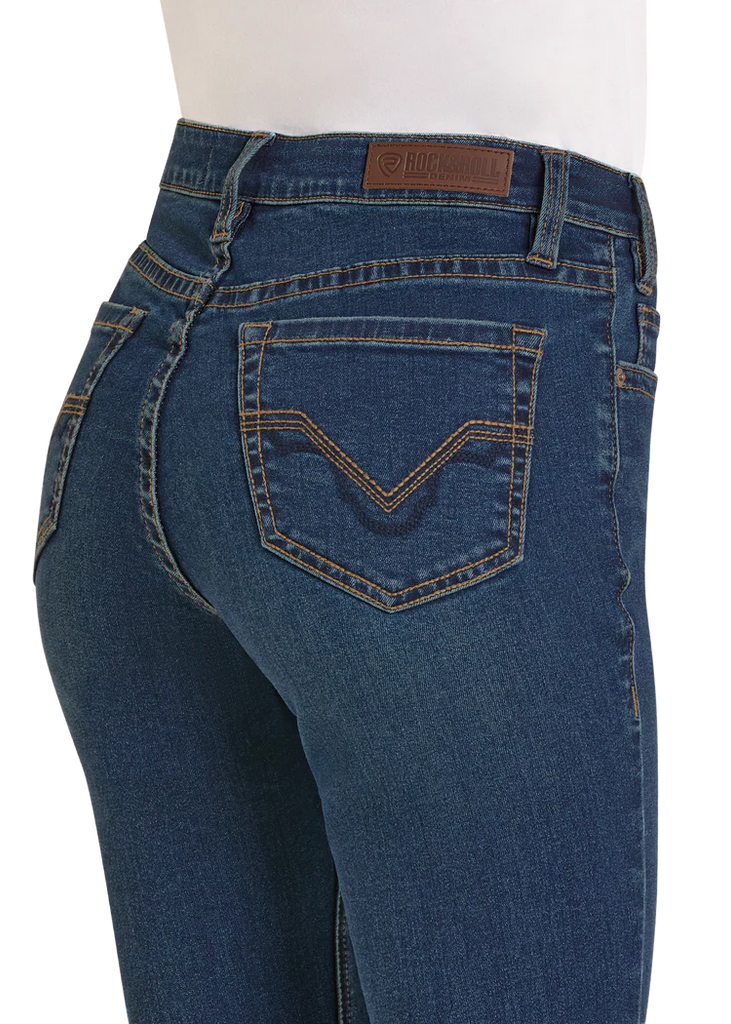 Women's Rock & Roll Cowgirl High Rise Signature Embroidered Bootcut Jean #BW4HD06799