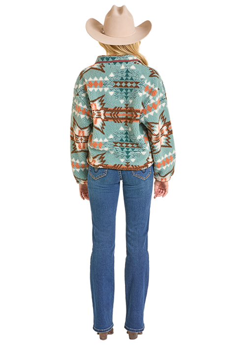 Women's Rock & Roll Cowgirl Sherpa 1/4 Zip Pullover #BW91C07014