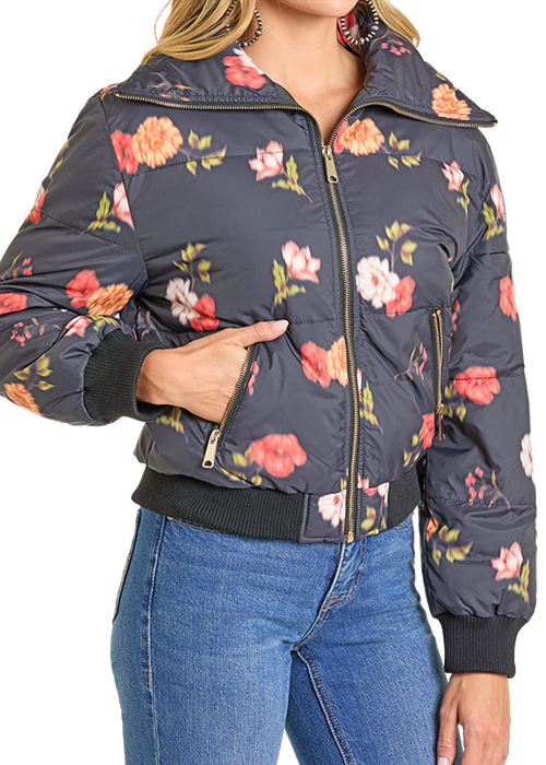 Women's Rock & Roll Cowgirl Puffer Jacket #BW92C07019