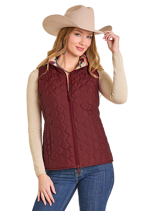 Women's Panhandle Slim Reversible Quilted Vest #DW98C06847 | High