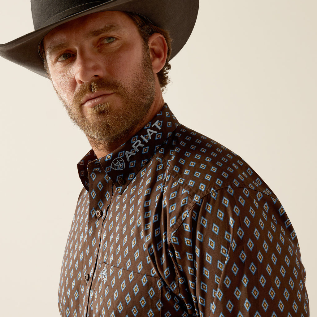 Men's Ariat Team Oak Classic Fit Button Down Shirt #10054056X