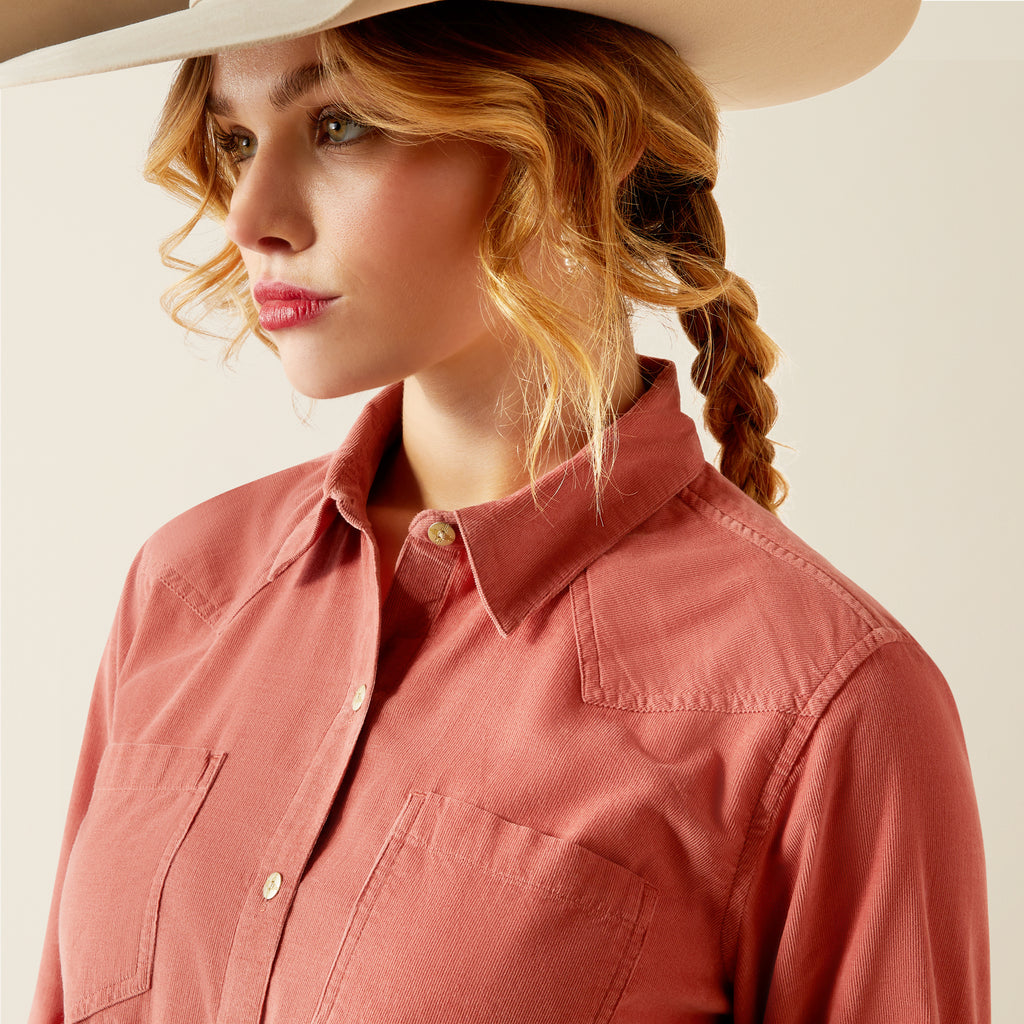 Women's Ariat Billie Jean Corded Button Down Shirt #10053971