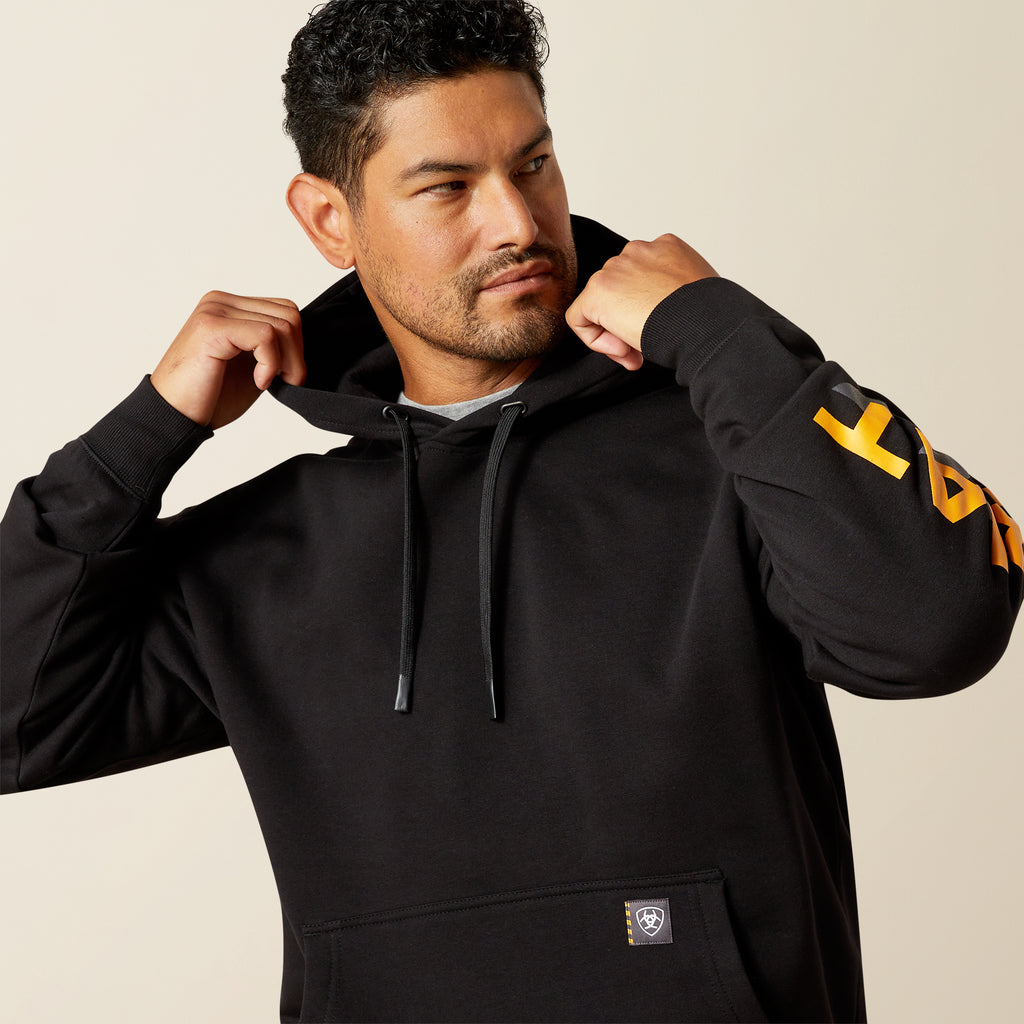Men's Ariat Rebar Lightweight Logo Hoodie #10062710X