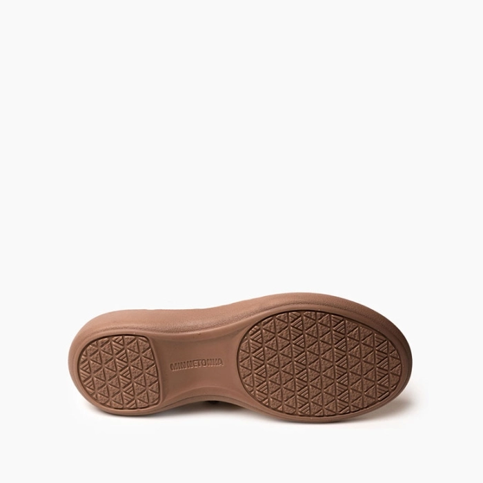 Minnetonka Mocassini Donna Battistrada, Colore Carbone, Taglia 40, Pelle Scamosciata E Suola MinnTREAD