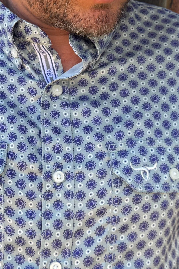 Men's Drover Cowboy Threads Performance Vent Six-Shooter Button Down Shirt #D157X