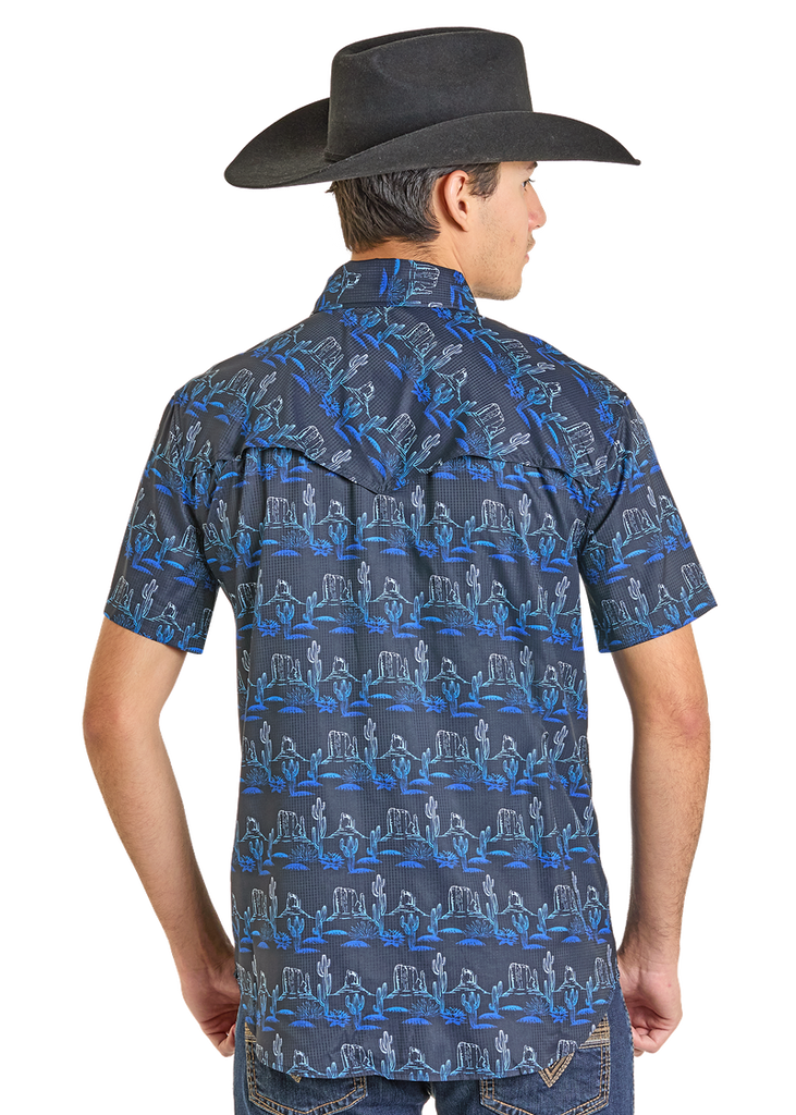 Men's Rock & Roll Cowboy TEK Western Snap Front Shirt #BMN3S07178