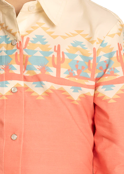 Girl's White Label Snap Front Shirt #LGN2S08038