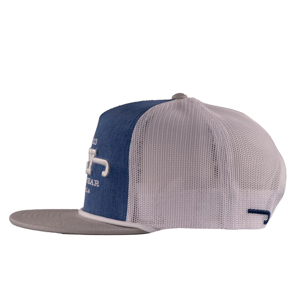Men's Lazy J Ranch Wear Dime Box Cap #BLUEWHT4-DB-WHT