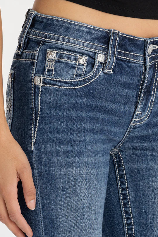 Women's Miss Me Midnight Cross Bootcut Jean #M9518BL