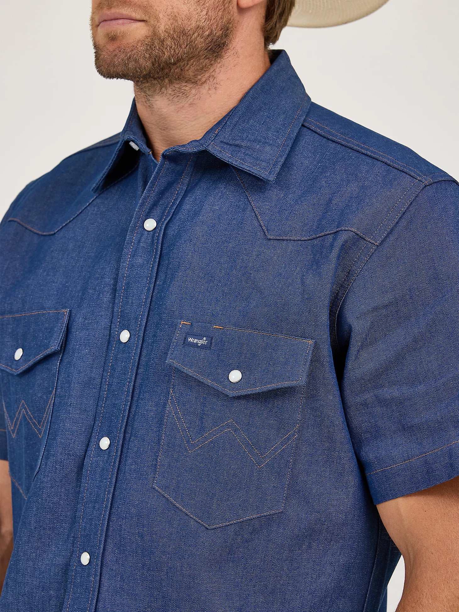 wrangler men's dress shirts Men's Wrangler Authentic Cowboy Cut Snap Front Work Shirt #MS3127BX (B