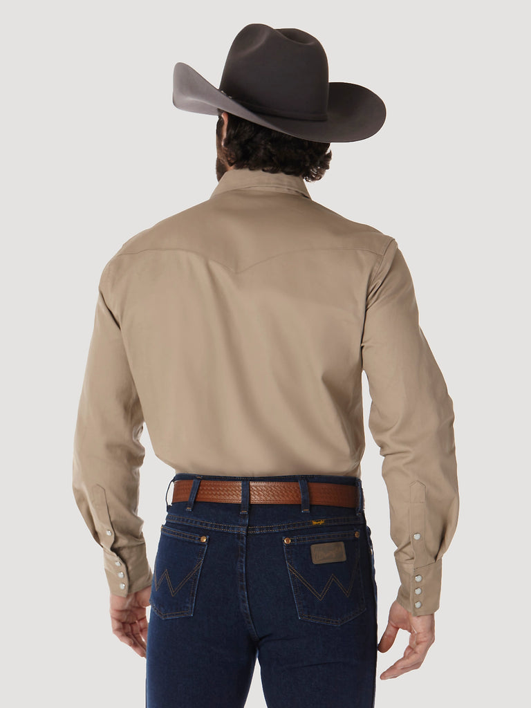 Men's Wrangler Cowboy Cut Firm Finish Snap Front Work Shirt #MS70319