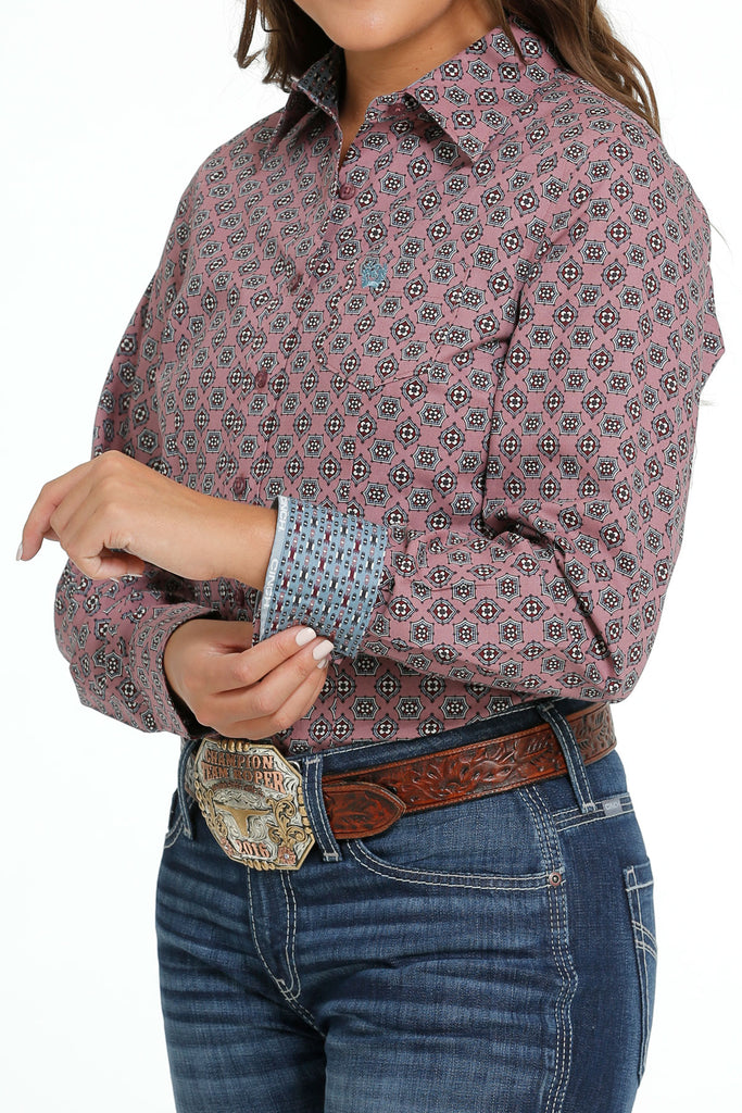 Women's Cinch Button Down Shirt #MSW9164206-C