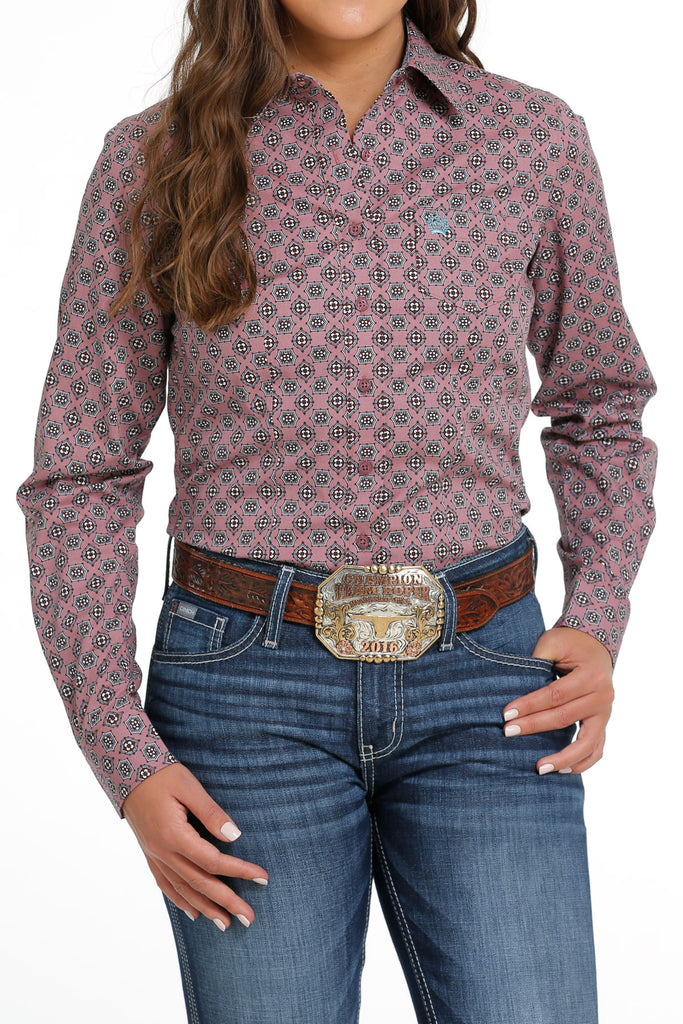 Women's Cinch Button Down Shirt #MSW9164206-C