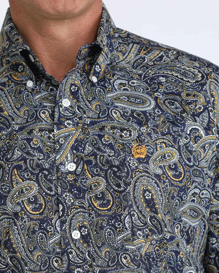 cinch dress shirts Men's Royal Blue Paisley Button Down Shirt XL Ambria Bow Mini Dress Whether worn on its Colour:Dark Green Shop_Polka_Dots