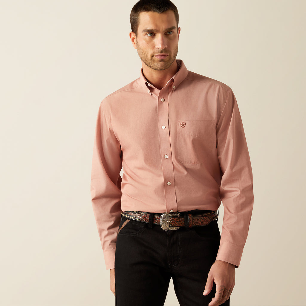 Men's Ariat Wrinkle Free Solid Button Down Shirt #10055277