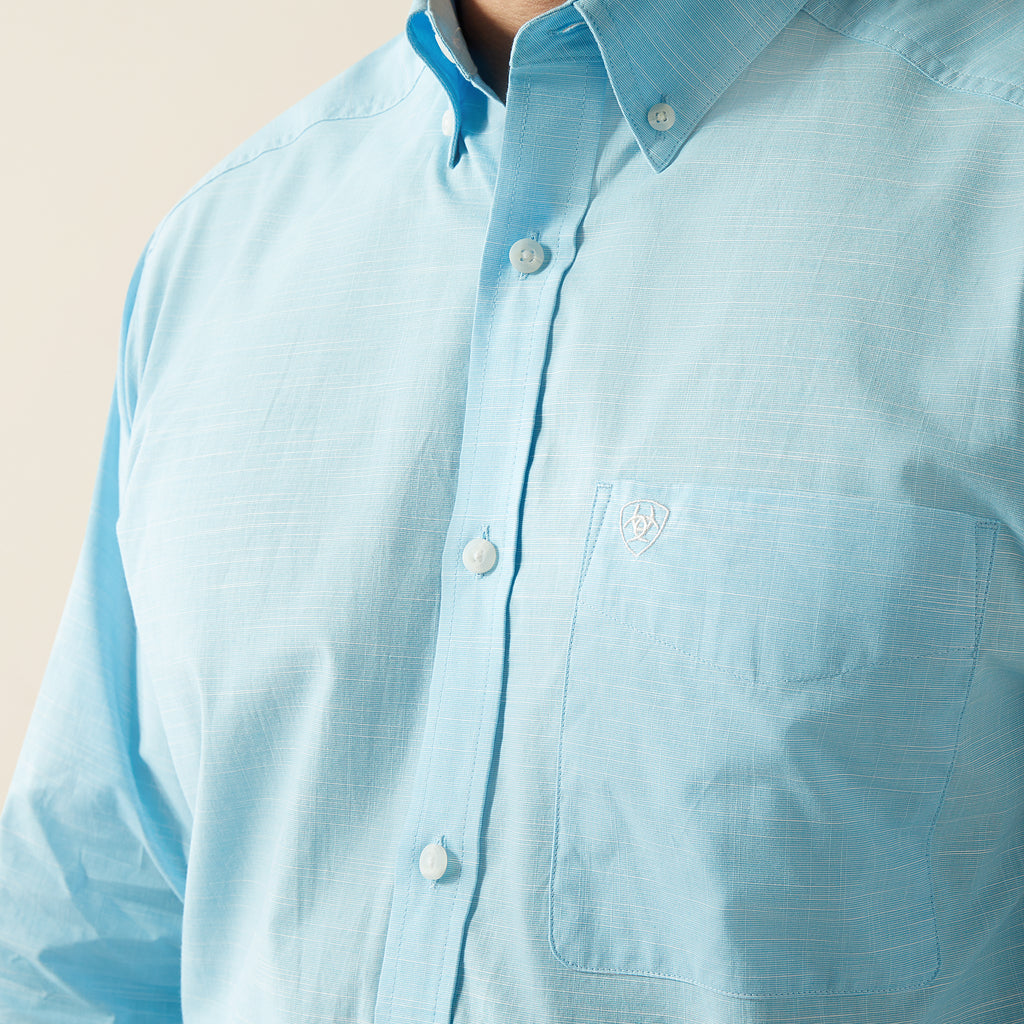 Men's Ariat Solid Slub Classic Fit Button Down Shirt #10058785X