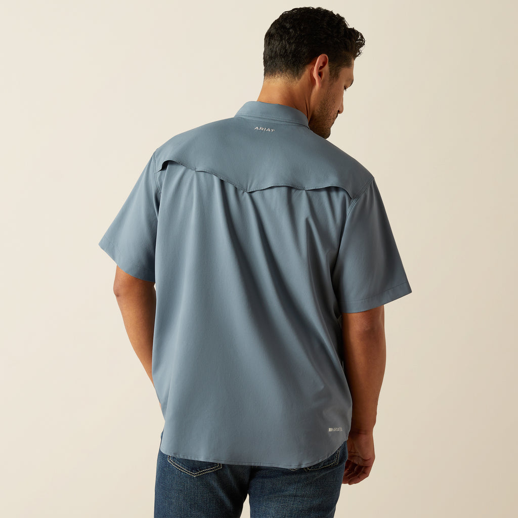 10058813X ARIAT MNS VENTTEK NEWSBOY BLUE SNAP SS