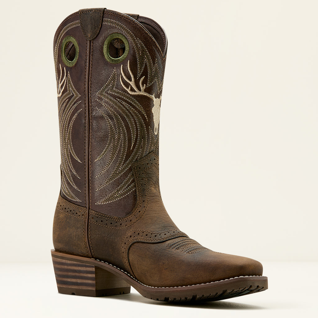 Men's Ariat Hybrid Roughstock Antler Cowboy Boot #10061156