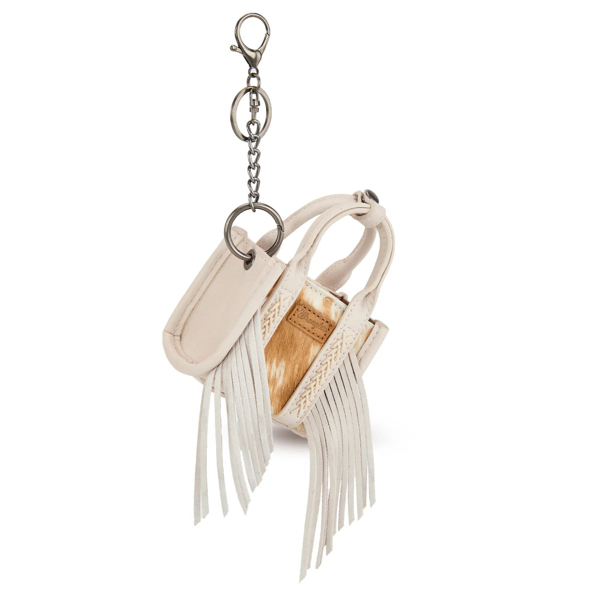 Wrangler Cowhide Mini Fringe Tote Keychain #WGH-1007 | High