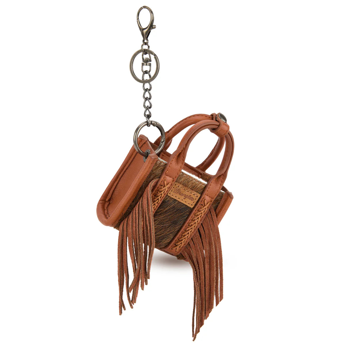 Wrangler Cowhide Mini Fringe Tote Keychain #WGH-1007 | High