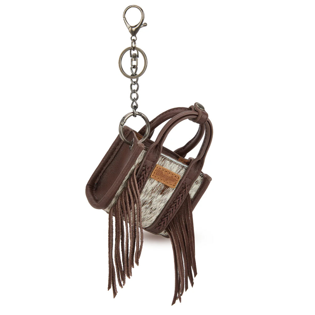 Wrangler Cowhide Mini Fringe Tote Keychain #WGH-1007 | High