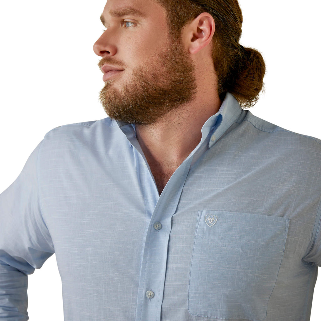 Men's Ariat Solid Slub Classic Fit Button Down Shirt #10045025-C