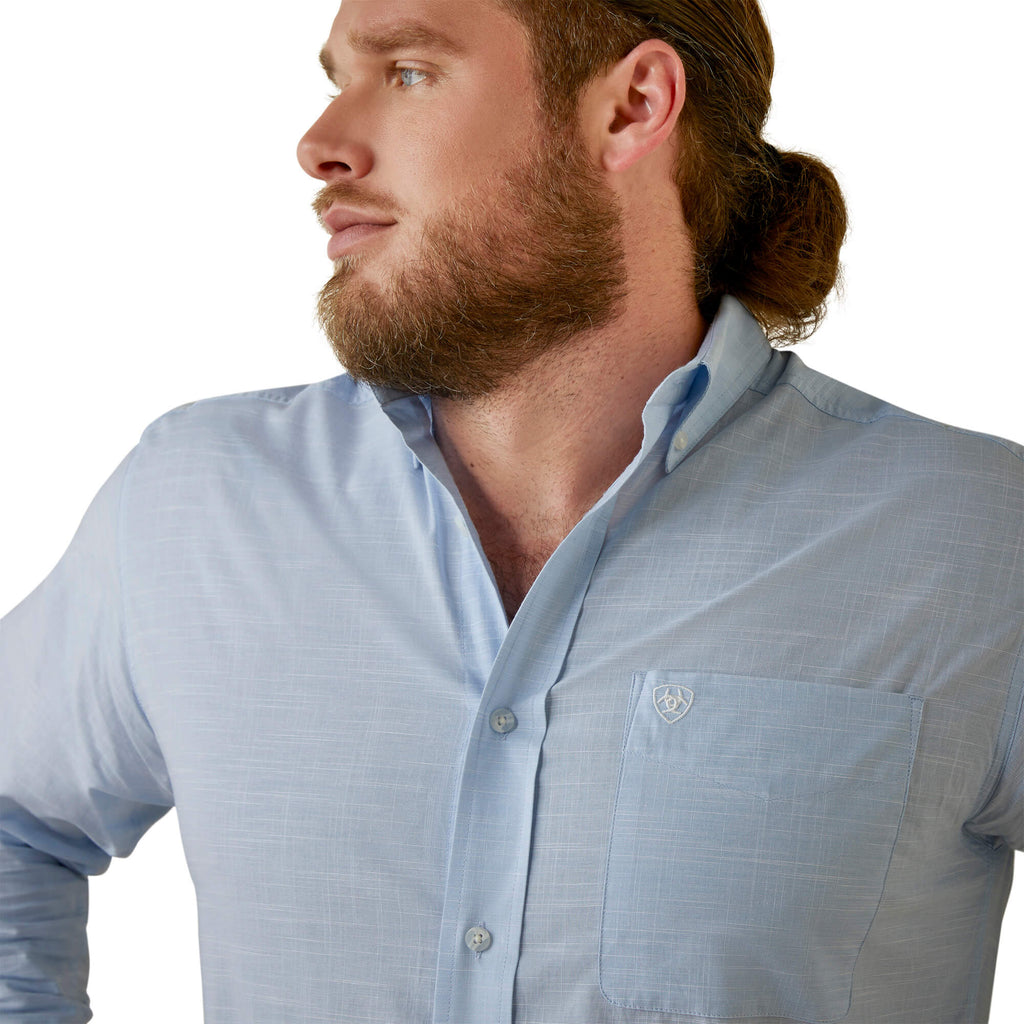 Men's Ariat Solid Slub Classic Fit Button Down Shirt #10045025