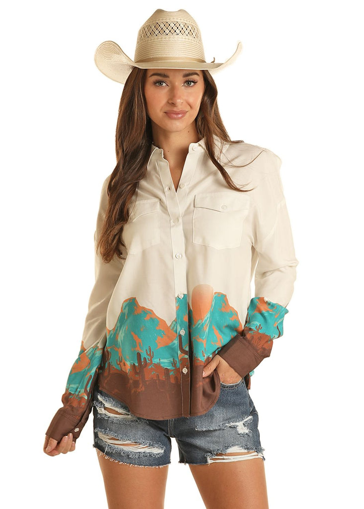 Women's Rock & Roll Cowgirl Button Down Shirt #BWN2S03250