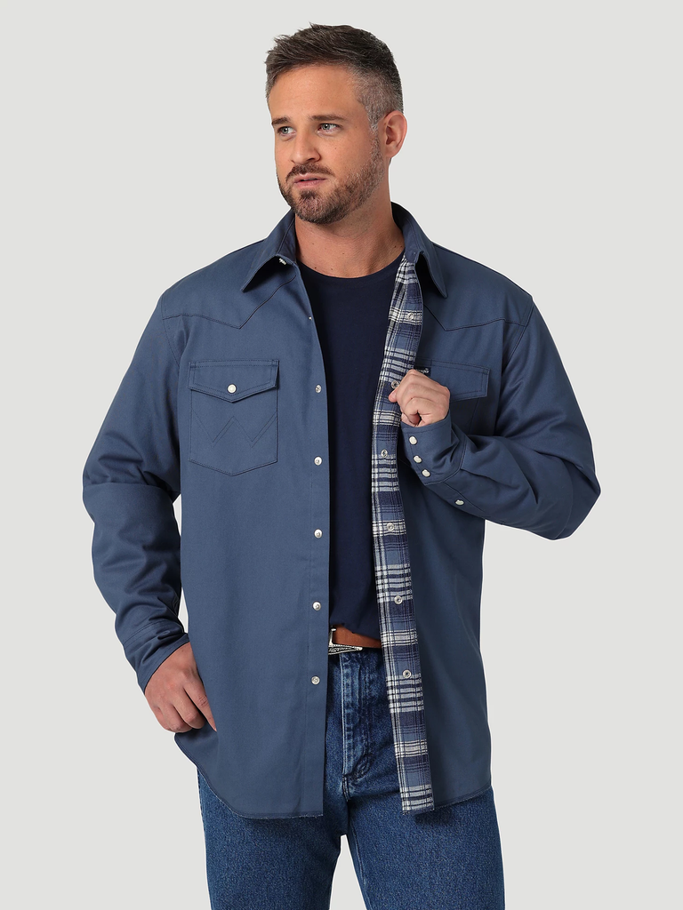 Men's Wrangler Flannel Lined Snap Front Work Shirt #112330932X