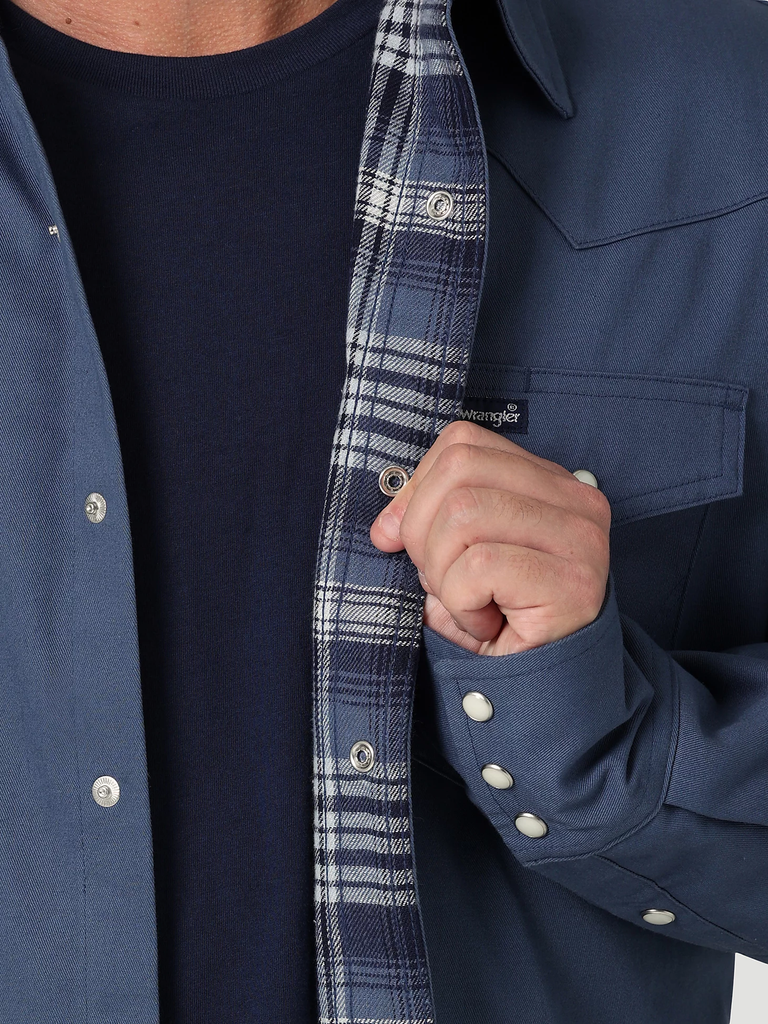Men's Wrangler Flannel Lined Snap Front Work Shirt #112330932X