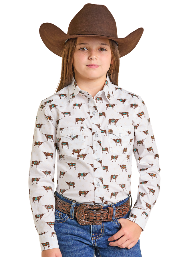 Girl's Rough Stock Snap Front Shirt #RGN2S07092