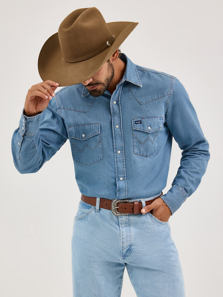 Men's Wrangler Authentic Cowboy Cut Snap Front Work Shirt #70127SWX