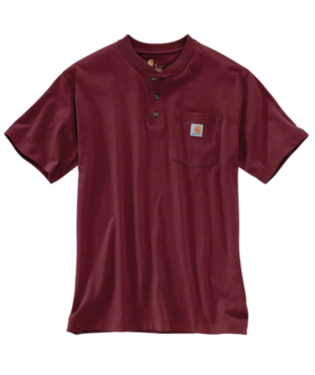 Men's Carhartt Loose Fit Heavyweight Pocket Henley T-Shirt #K84