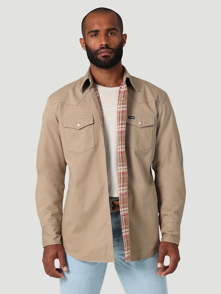 Men's Wrangler Flannel Lined Snap Front Shirt #112330931