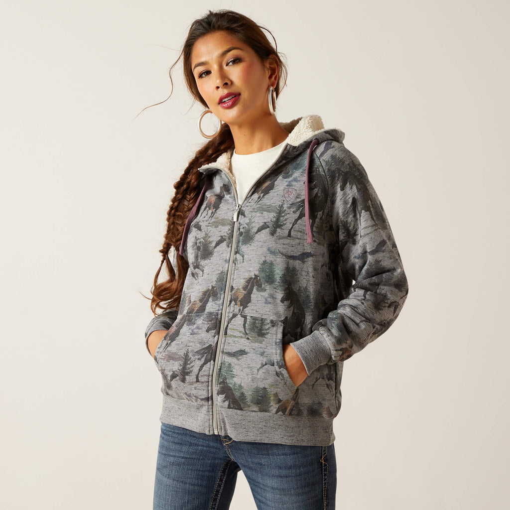 Women's Ariat REAL Sherpa Full Zip Hoodie #10047230