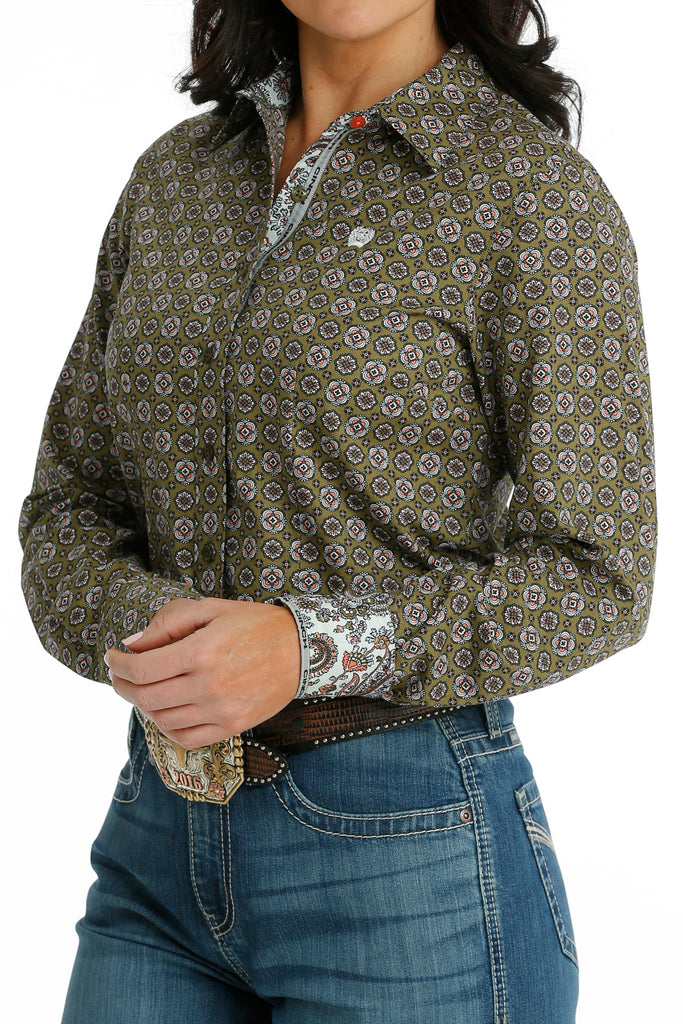 Women's Cinch Button Down Shirt #MSW9165046