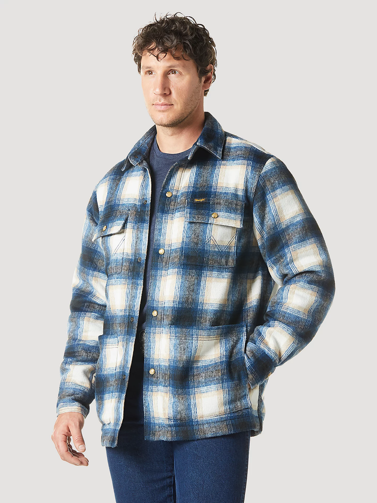 Men's Wrangler Quilt Lined Flannel Shirt Jacket #112336447