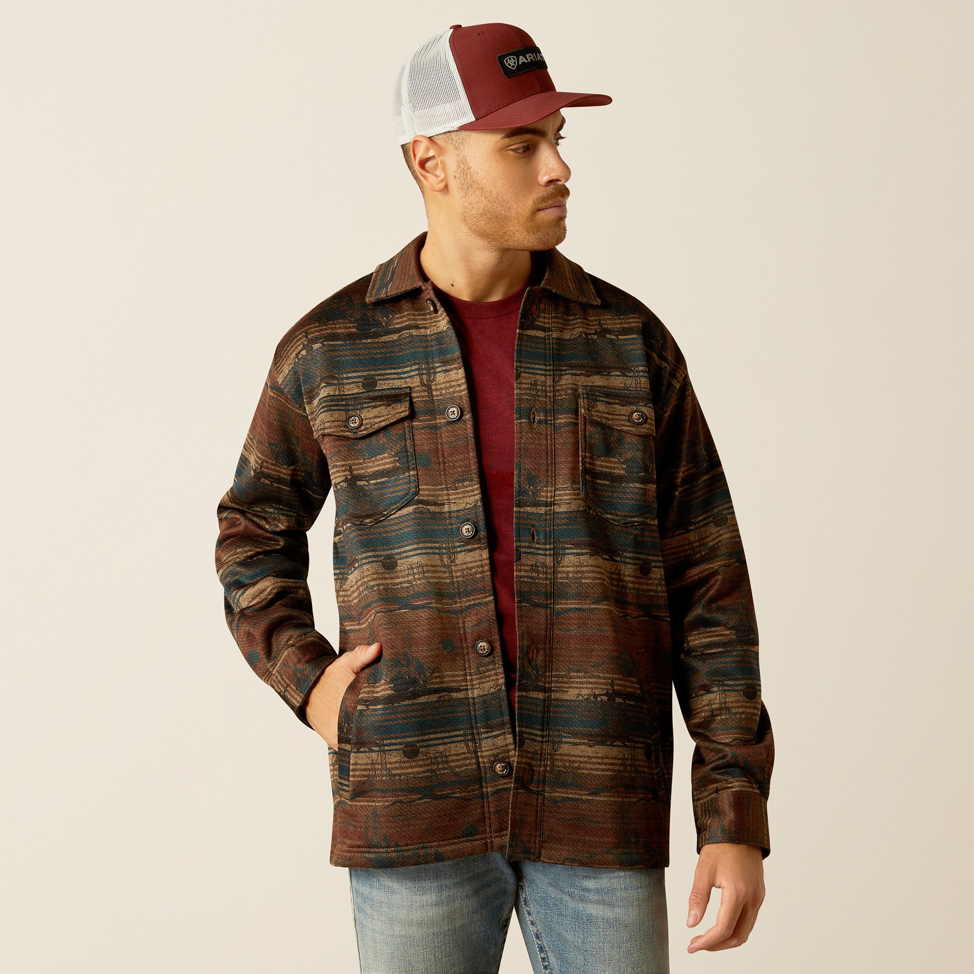 Men's Ariat Caldwell Printed Shirt Jacket #10052734 | High