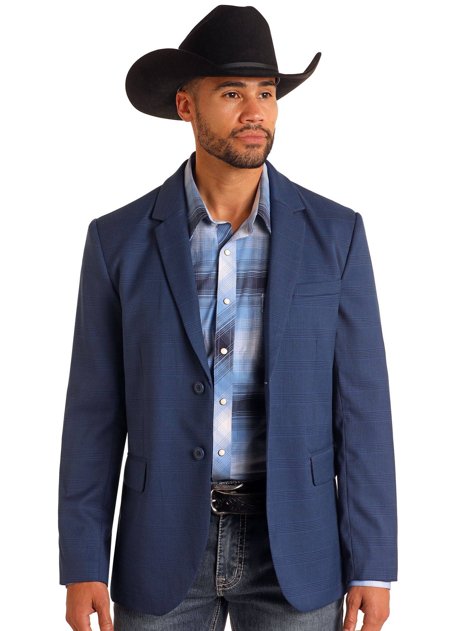 Navy Cowboy Sport Jacket Men's Rock Roll Cowboy Sport Coat