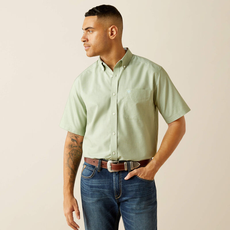 Men's Ariat Wrinkle Free Solid Classic Fit Button Down Shirt #10058980X