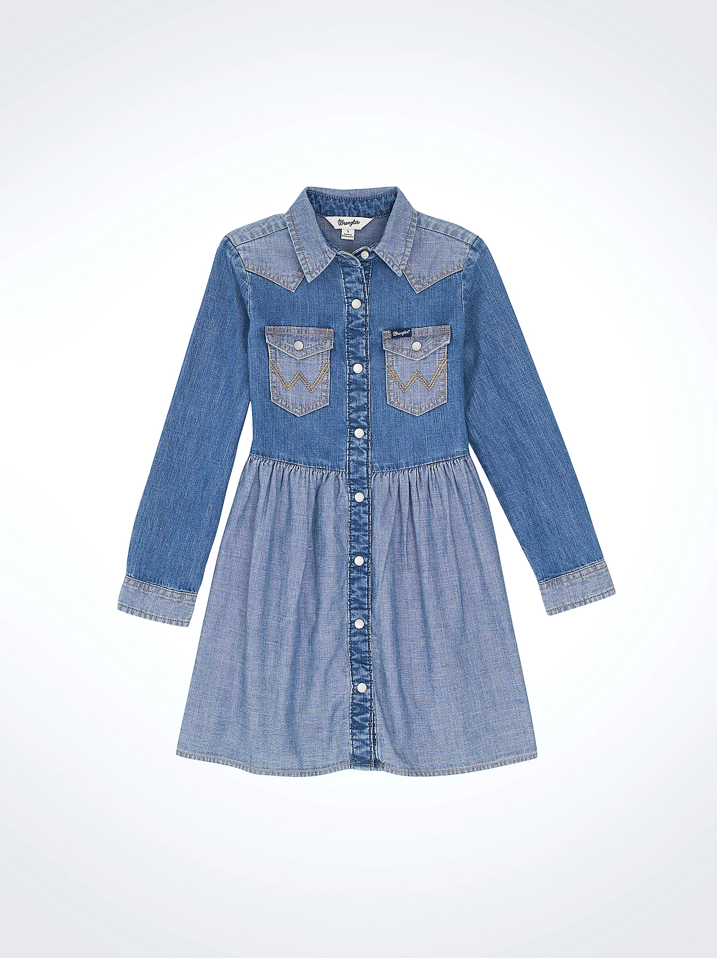Wrangler Girls Western Snap Denim Dress